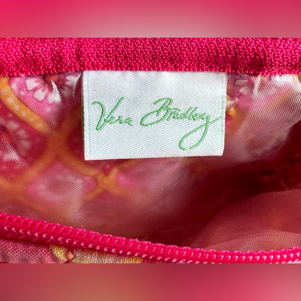 Vera Bradley Quilted Raspberry Fizz Lined & Zippered Travel Mini Cosmetic Bag - - Picture 9 of 13